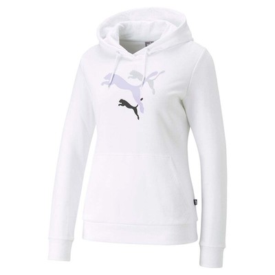 

Puma Ess+ Logo Power Pullover Hoodie Womens Size  Повседневная спортивная верхняя одежда 67, Белый, Puma Ess+ Logo Power Pullover Hoodie