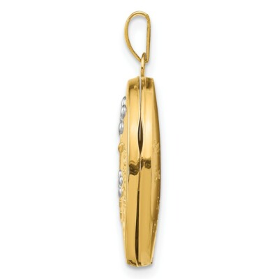 Pre-owned Skyjewelers Real 14kt With Rhodium 21mm Oval Granddaughter Locket In Yellow