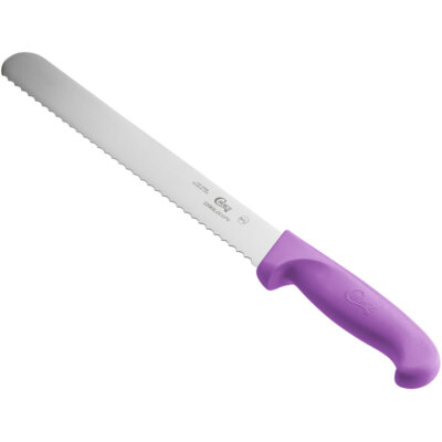 Choice 10'' Serrated Edge Slicing / Bread Knife with Purple Handle