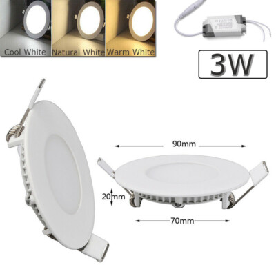18W 15W 12W 9W 6W 3W LED Round Recessed Ceiling Flat Panel Down Light Slim 24W
