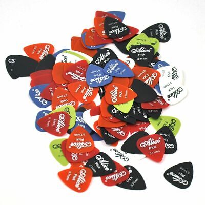 Lots of 100pcs Alice AP-F Matte Nylon Guitar Picks Multi Thickness Mixed Colors
