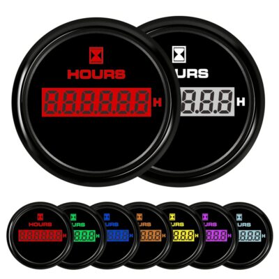 52mm2'' Hour Meter Gauge Hour Gauge Timer Gauge 7 Color Backlight for Marine B...