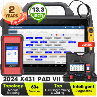 2024 LAUNCH X431 PAD VII Elite PRO Car Diagnostic Scanner Key Coding Programming