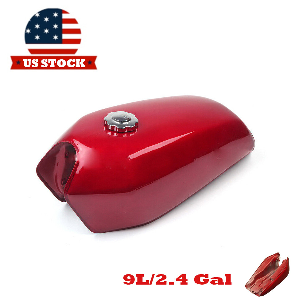 US 9L/2.4 Gallon Motorcycle Cafe Racer Vintage Fuel Gas Tank & Cap