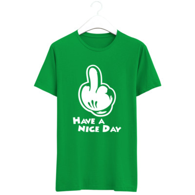Have A Nice Day Mickey Hands Middle Finger Dope Funny T-shirt Tee Gift New