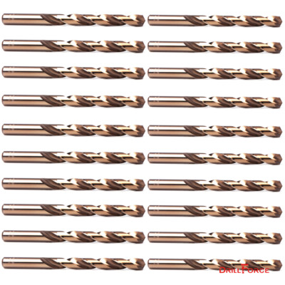 20PCS 9/64'' Cobalt Drill Bit Set M35 HSS Jobber Length Twist Drill Bits Tools