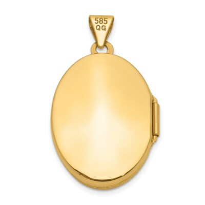 Pre-owned Skyjewelers Real 14kt Yellow Gold Diamond-shaped Design Oval Locket