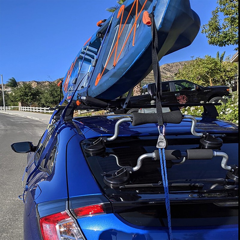 Universal Kayak Boat Roller Suction Cup Car Top Roof Load Lift Assist Aluminum