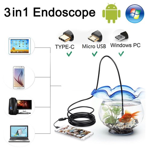 3 in 1 Kamera des USB-Endoskop-C des Endoskop-7mm für Android PC Endoskop DE