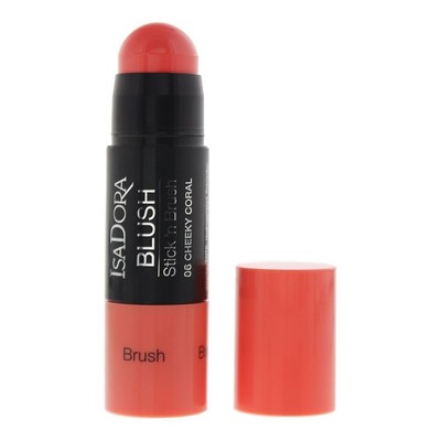 Isadora Blush Stick 'N Brush 06 Cheeky Coral Blush 7.2g For Her Women Femme