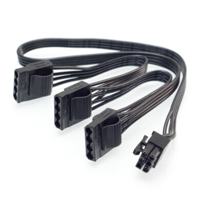 6 Pin PCI-E to 3 Molex 4Pin Power Supply Cable for Corsair AX1200