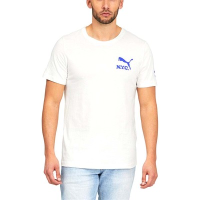 

Мужские белые повседневные топы Puma Nyc Map Graphic с круглым вырезом и короткими рукавами 84976, Белый, Puma Nyc Map Graphic Crew Neck Short Sleeve T-Shirt