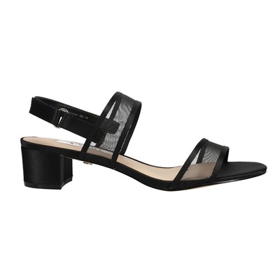 Вечерние женские босоножки под черное платье Nina Ganice на блочном каблуке GANICE-BLK