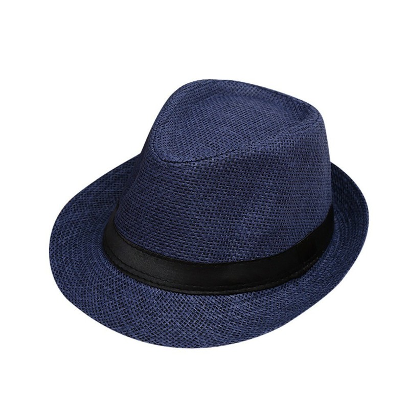 Unisex Children Kids Summer Beach Straw Hat Fedora Panama Straw Hats Band US