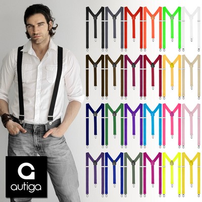 Hosenträger Herren Damen Hosen Träger Y Form Style Clips Schmal Neon Bunt Farbig