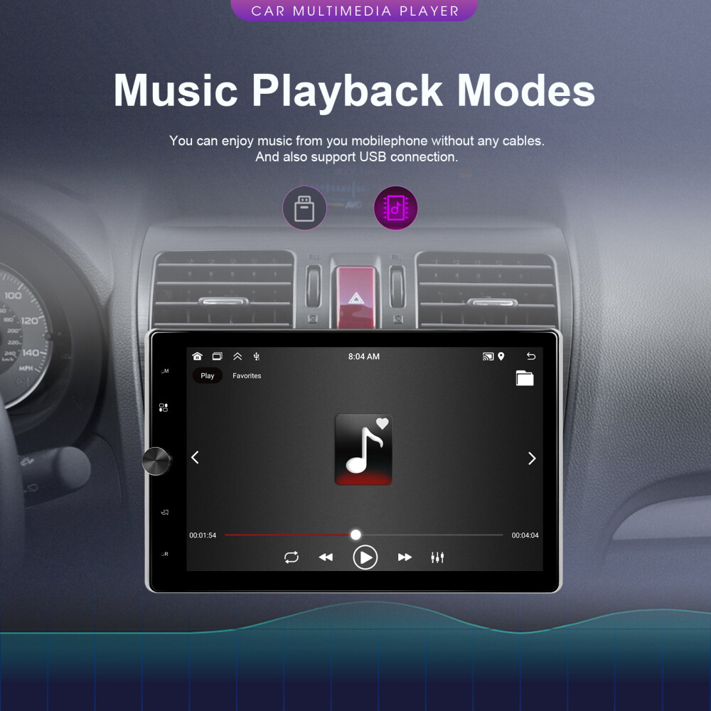 Android 13 10.4'' 1 Din Carplay Car Radio GPS WIFI BT Touch Screen Stereo Camera