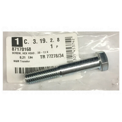 Kuhn Krause 1/2''-13 NC x 3'' Hex Head Screw Part # 87170168