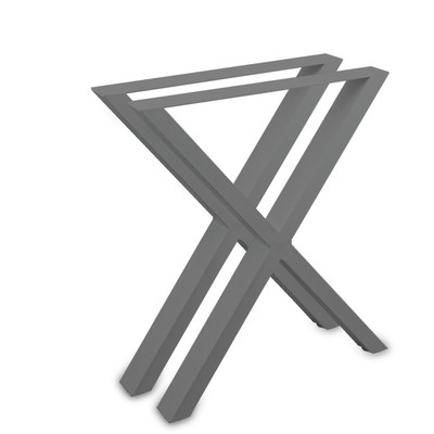 Bituxx Tischbeine Tischgestell Tischuntergestell Stahl Kreuz Grau 72x60 breit