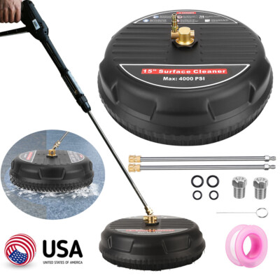 4000 PSI 15'' Pressure Washer Surface Cleaner+2 Extension Wand and 1/4'' Connector