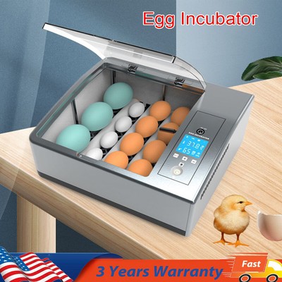 16-Egg Digital Egg Incubator Chicken Duck Hatcher Temp Control Automatic Turning
