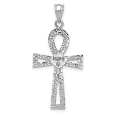 Pre-owned Skyjewelers Real 14kt White Gold Ankh Cross Pendant