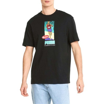 

Puma BG X Graphic Crew Neck Футболка с коротким рукавом Мужские повседневные топы размера  534058, Черный, Puma B.G X Graphic Crew Neck Short Sleeve TShirt