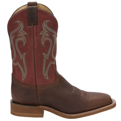

Justin Boots Bender Ковбойские мужские красные повседневные ботинки с квадратным носком BR5343, Красный, Justin Boots Bender Square Toe Cowboy
