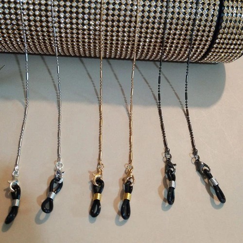 Fashion Woman Zinc Alloy Cylinder Bead Sunglasses Chain Eyeglasses Holder