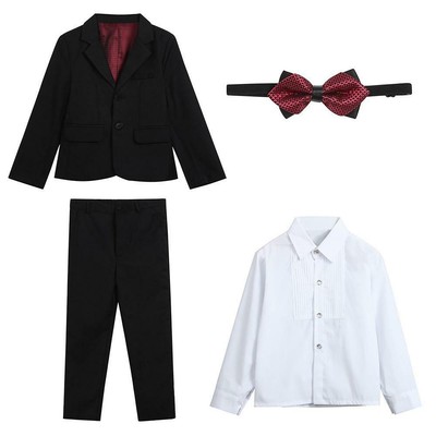 Boys Formal Coat+Pants+Bow Tie + Shirt Suit Set