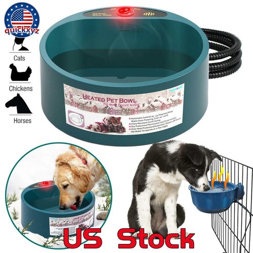 Heated Warm Water & Food Pet Bowl ...