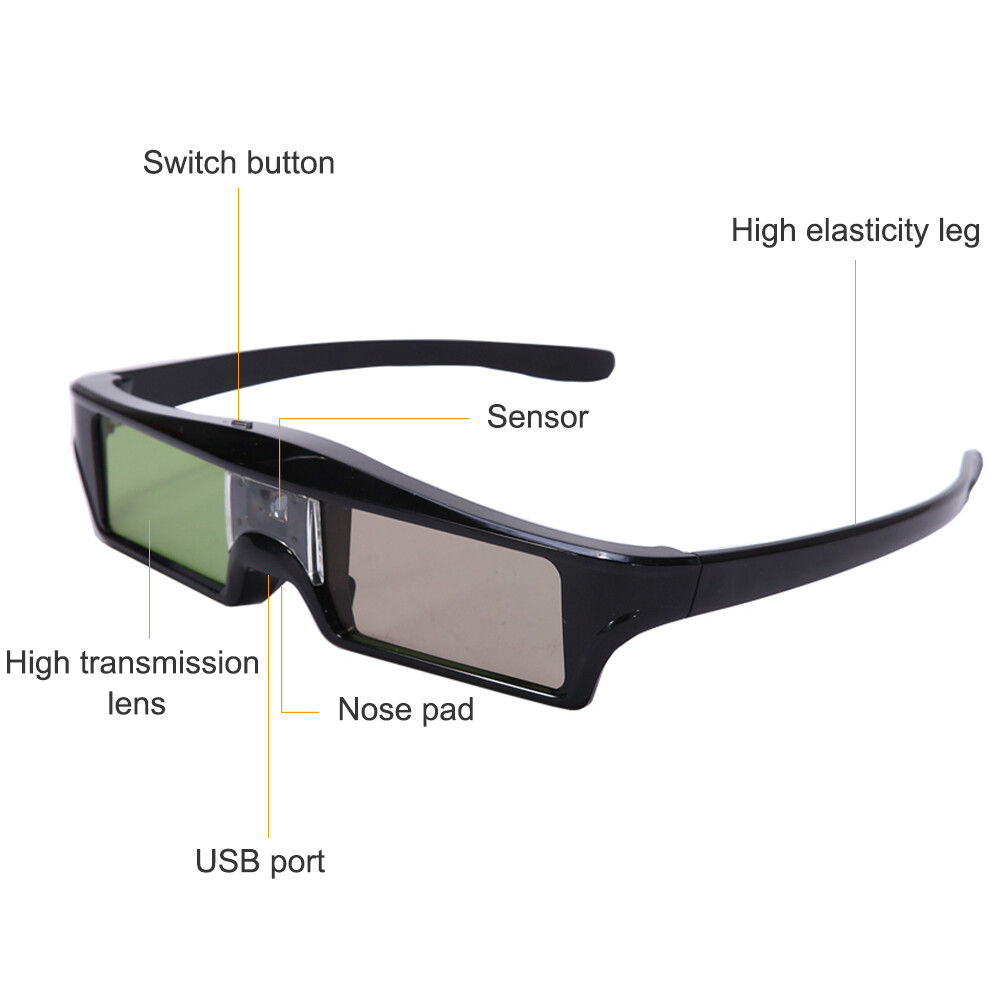 Active Shutter 3D Glasses for Optoma/BenQ/XGIMI DLP Projector Movie