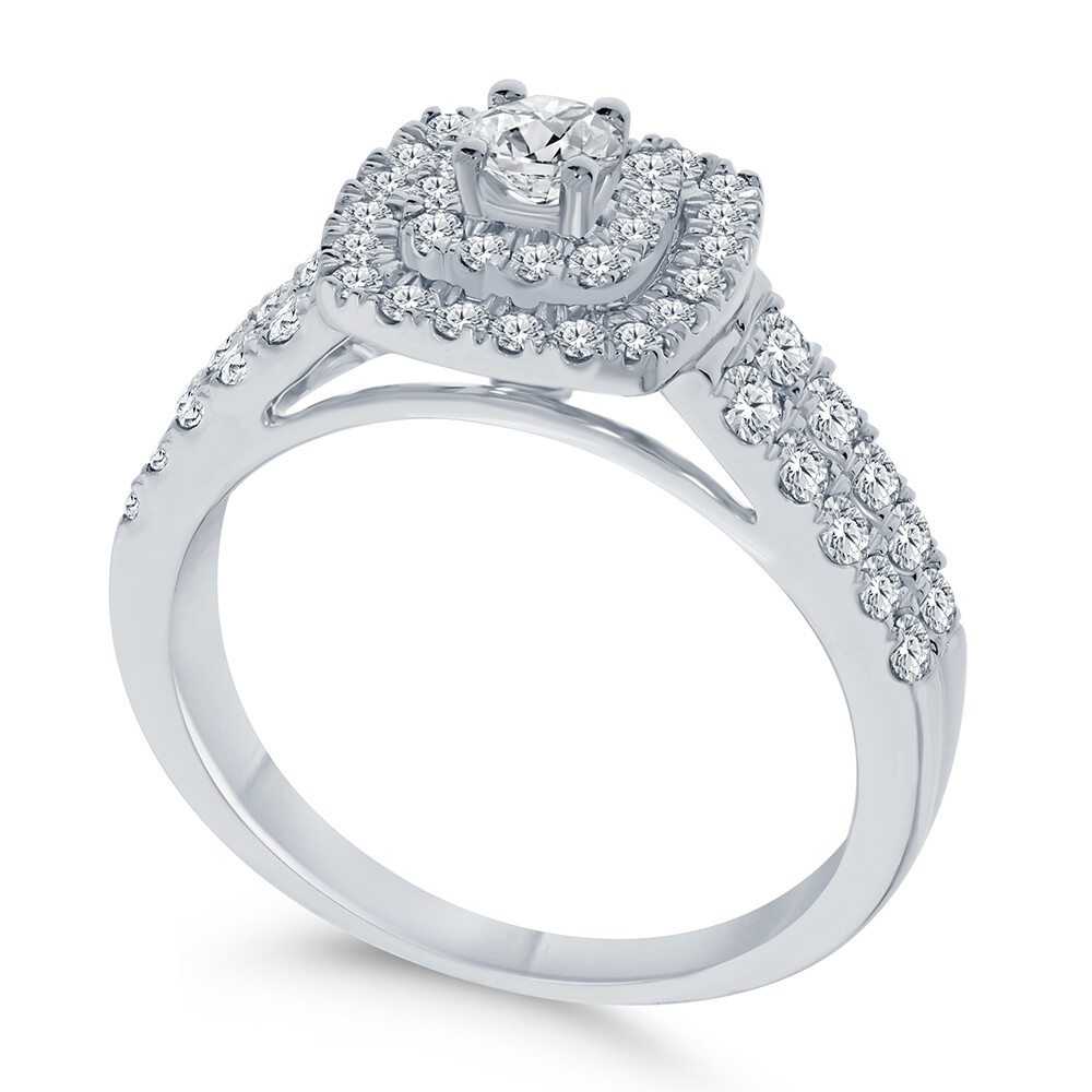 Pre-owned Wholesale Diamonds 10k White Gold 1 Carat Women Real Diamond Engagement Ring Wedding Ring Bridal In I