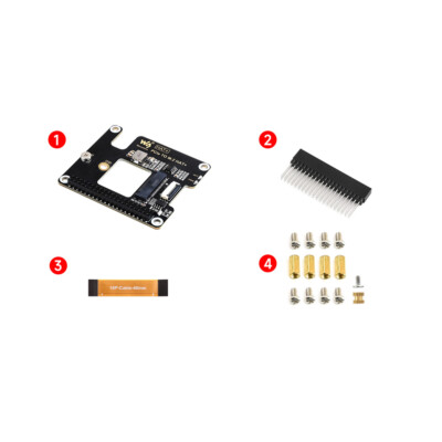 PCIe To M.2 Adapter NVMe HAT Expansion Board for PI5 Raspberry Pi 5 Extension