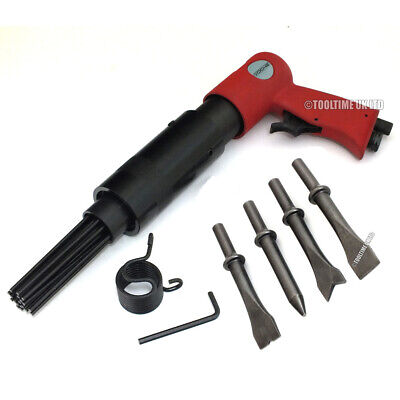 150mm Air Hammer Drill Gun With 4 X Chisels + Needle Descaler Paint Rust Remover