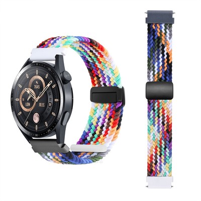 Woven Nylon Sport Loop Watch Band For Fossil Gen 6/5/4/3 Magnetic Buckle Strap