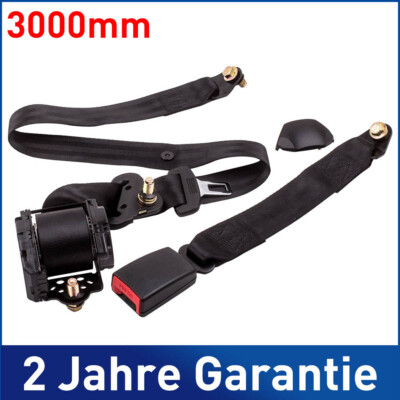 Universal 3 Point Retractable Car Seat Belt Bolt Automatic Safety Strap Buckle