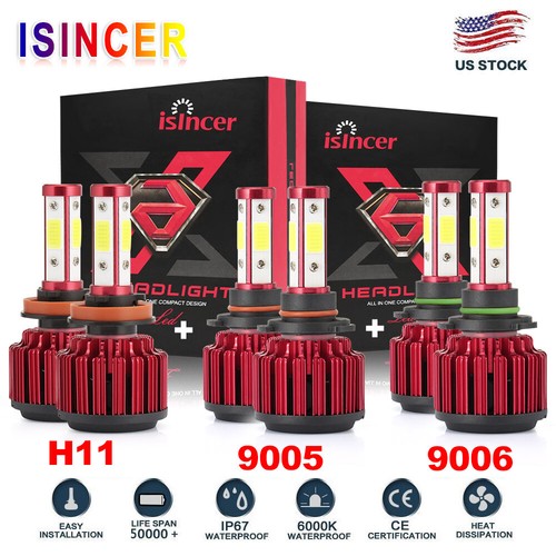 H11 9005 LED Headlights Bulb 5400W 810000LM Combo Hi Lo Beam 6000K Lamp 9006