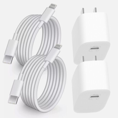 2-Pack Super Fast Charger Type C For iPhone 14 13 12 11 Pro Max Xs XR 8 7 6 Plus