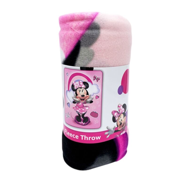 Disney Minnie Mouse Fleece Throw Blanket for Girls, Kids Warm and Cozy Blanket