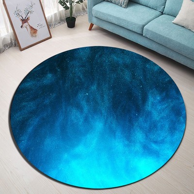 Blue Glow Particles Round Kids Carpet Home Area Rugs Room Floor Beach Yoga Mat