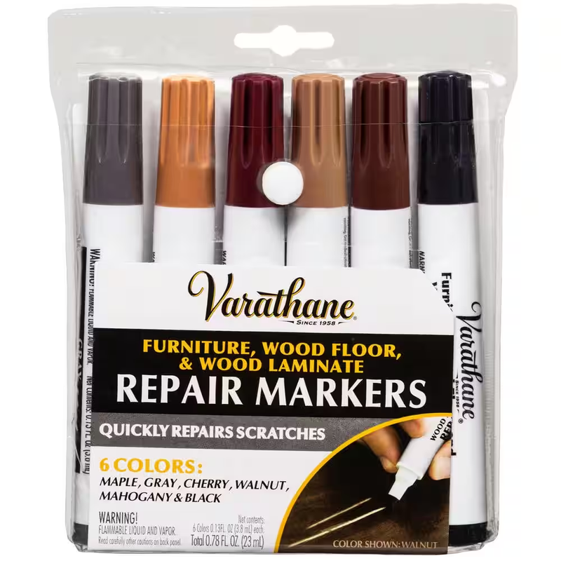 Wood Stain Repair Marker Kit (6 colors) Warm Tone Touch-Up Filler FREE SHIPPING