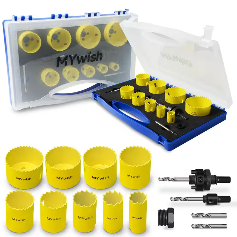 Hole Saw Kit Bi Metal M42 Cobalt Hole Cutter Set 14 Piece Drill Bit Kit