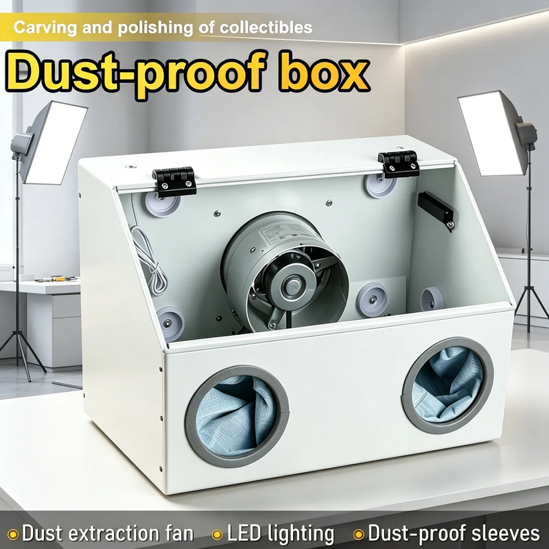 220V Grinding Dust Box Metal Structure Dust Box Ventilation Fan Dust Extraction