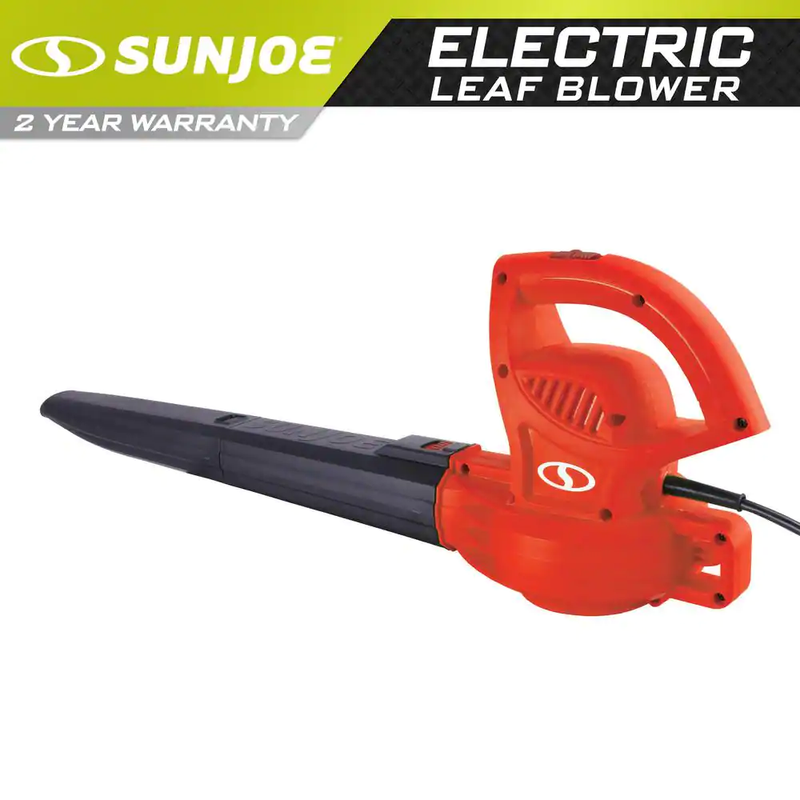 155 mph 200 cfm 6 amp electric handheld leaf blower, red