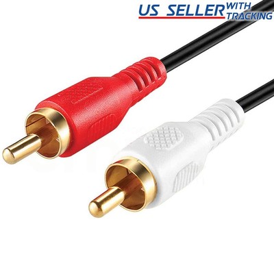 2 RCA Male to Male Cable 5ft 10ft 12ft 25ft 50ft Audio Stereo 2RCA DVD HDTV