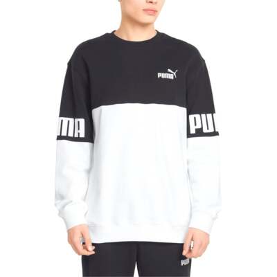 

Мужская толстовка с круглым вырезом Puma Power Colorblock, черная 84800801, Черный
