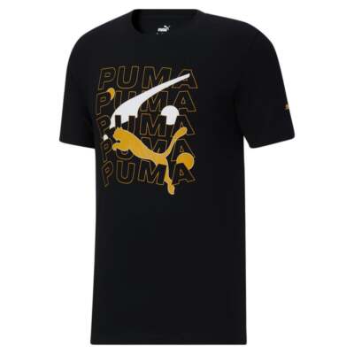 

Puma Formstripe Balance Crew Neck Футболка с коротким рукавом мужская черная повседневная 588550-0, Черный, Puma Formstripe Balance Crew Neck Short Sleeve TShirt