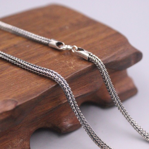 Real 925 Sterling Silver 2.5mm Foxtail Link Chain Unisex