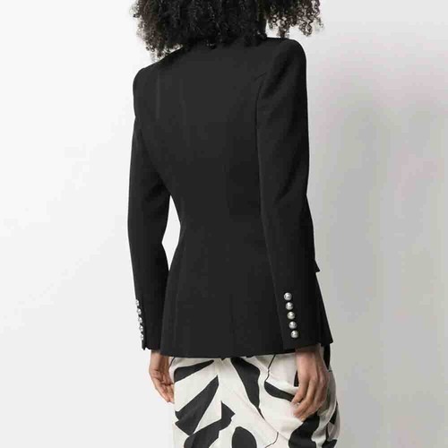 Pre-owned Handmade Custom Made To Order Business Rhinestone Trim Short Blazer Coat Plus 1x-10x L637 In Black