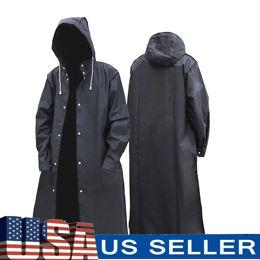 Rain Coat Hooded Trench Jacket Outdoor Hiking